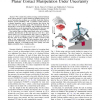 Pre- and post-contact policy decomposition for planar contact manipulation under uncertainty