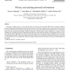 Privacy and pricing personal information