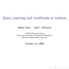 Query Learning and Certificates in Lattices
