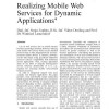 Realizing Mobile Web Services for Dynamic Applications