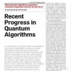 Recent progress in quantum algorithms