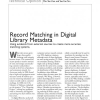 Record matching in digital library metadata