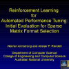 Reinforcement learning for automated performance tuning: Initial evaluation for sparse matrix format selection
