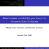 Rewrite-Based Satisfiability Procedures for Recursive Data Structures