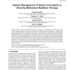 Robust Management of Motion Uncertainty in Intensity-Modulated Radiation Therapy