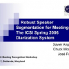 Robust Speaker Segmentation for Meetings: The ICSI-SRI Spring 2005 Diarization System
