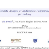 Security Analysis of Multivariate Polynomials for Hashing