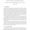 Security Economics and European Policy