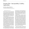 Semantic Web - Interoperability, Usability, Applicability