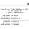 Short Chosen-Prefix Collisions for MD5 and the Creation of a Rogue CA Certificate