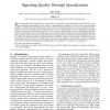 Signaling Quality Through Specialization