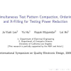 Simultaneous test pattern compaction, ordering and X-filling for testing power reduction