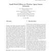 Small-world effects in wireless agent sensor networks