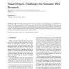 Smart objects: Challenges for Semantic Web research