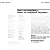 Sonic interaction design: sound, information and experience