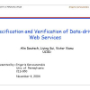 Specification and Verification of Data-driven Web Services