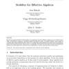 Stability for Effective Algebras