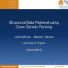 Structured data retrieval using cover density ranking