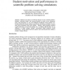 Student Motivation and Performance in Scientific Problem Solving Simulations