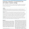 Systematic integration of experimental data and models in systems biology