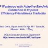 TCP Westwood with adaptive bandwidth estimation to improve efficiency/friendliness tradeoffs