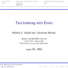 Text Indexing with Errors