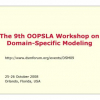 The 9th OOPSLA workshop on domain-specific modeling