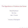 The Algorithmics of Solitaire-Like Games