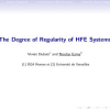 The Degree of Regularity of HFE Systems