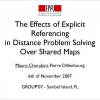 The effects of explicit referencing in distance problem solving over shared maps