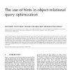The use of hints in object-relational query optimization