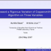 Toward a Rigorous Variation of Coppersmith's Algorithm on Three Variables