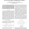 Towards an optimised VLSI design algorithm for the constant matrix multiplication problem