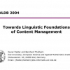 Towards Linguistic Foundations of Content Management