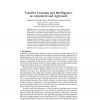 Transfer Learning and Intelligence: an Argument and Approach