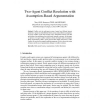 Two-Agent Conflict Resolution with Assumption-Based Argumentation