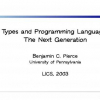 Types and Programming Languages: The Next Generation