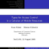 Types for Access Control in a Calculus of Mobile Resources