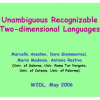 Unambiguous recognizable two-dimensional languages