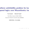 Uniform Satisfiability Problem for Local Temporal Logics over Mazurkiewicz Traces