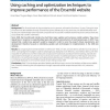 Using caching and optimization techniques to improve performance of the Ensembl website