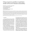 Using exogenous quantities in qualitative models about environmental sustainability