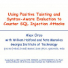 Using positive tainting and syntax-aware evaluation to counter SQL injection attacks