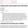 Using Small Screen Space More Efficiently
