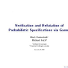Verification and Refutation of Probabilistic Specifications via Games