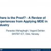 Where Is the Proof? - A Review of Experiences from Applying MDE in Industry